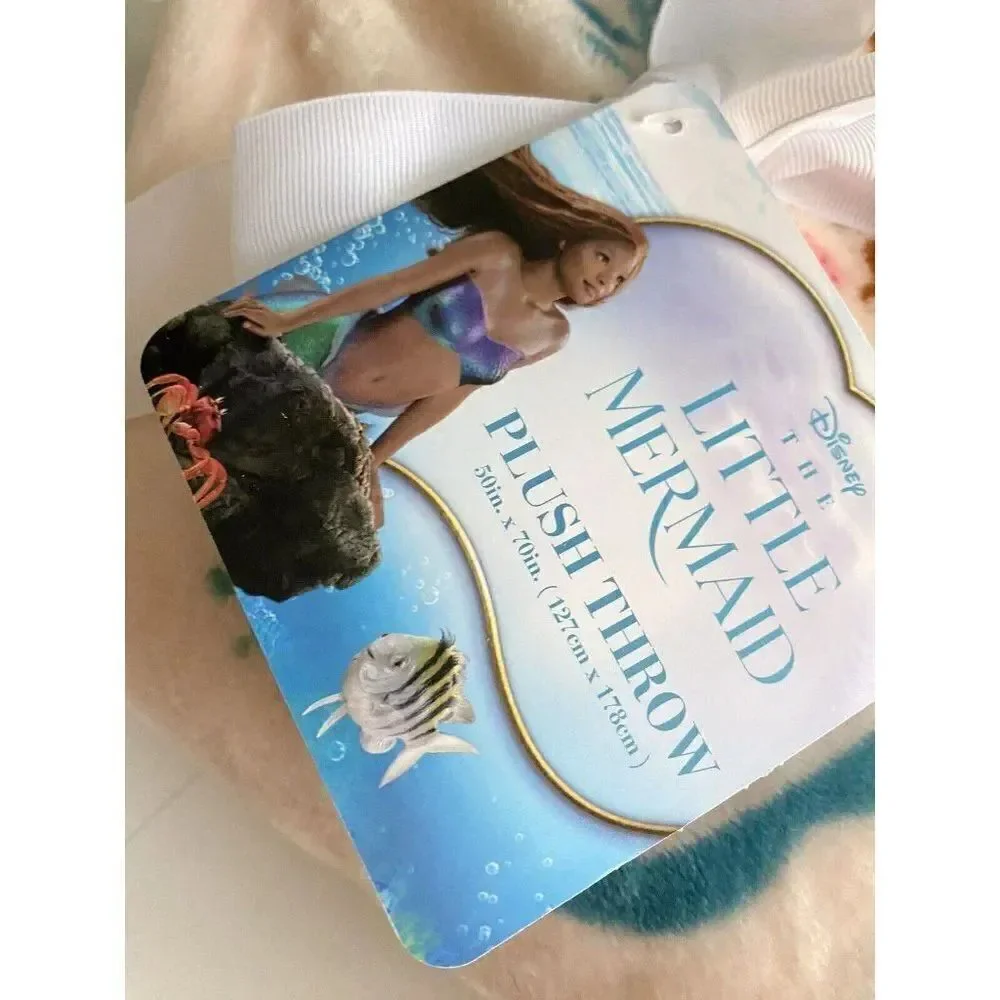 Disney‎ The Little Mermaid Live Action Movie Plush Throw Blanket 50 x 70” NEW